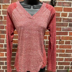 prAna Long Sleeve Wrap Tee V-Neck Yoga Sz M